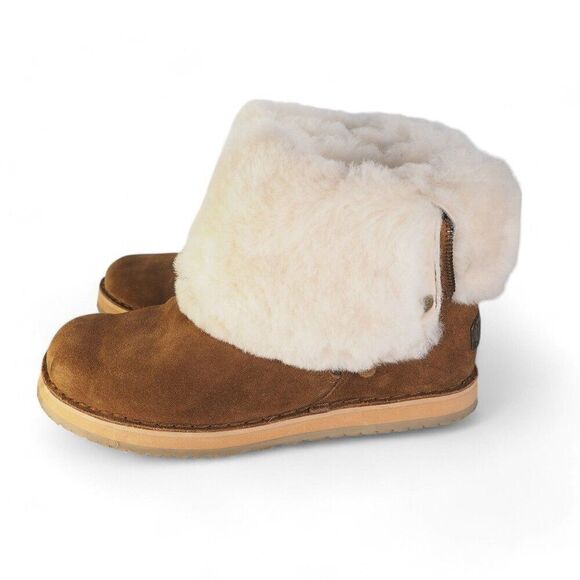 Cloud Nine Sheepskin Trixie Zipper Boots Chestnut Brown 1904 Women's 8 - Picture 2 of 11